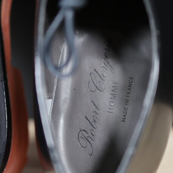 Robert Clergerie Shoes Mens Sz 8.5 E Wide Black Derby Leather Made in France - Picture 6 of 9